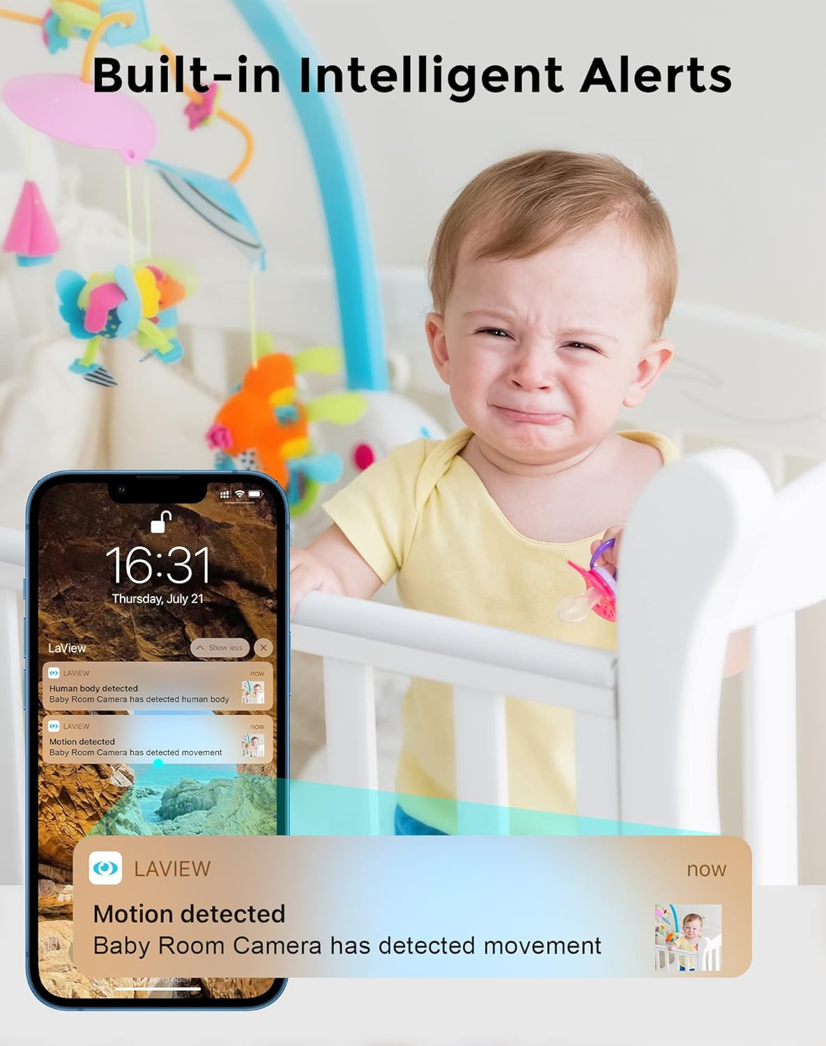 Security Cameras for Home + 2X 32GB SD Cards, PT Home Security Camera System with Motion Detection, Two-Way Audio, Night Vision, Indoor Wifi Camera for Baby/Pet, Alexa, USA Cloud Service