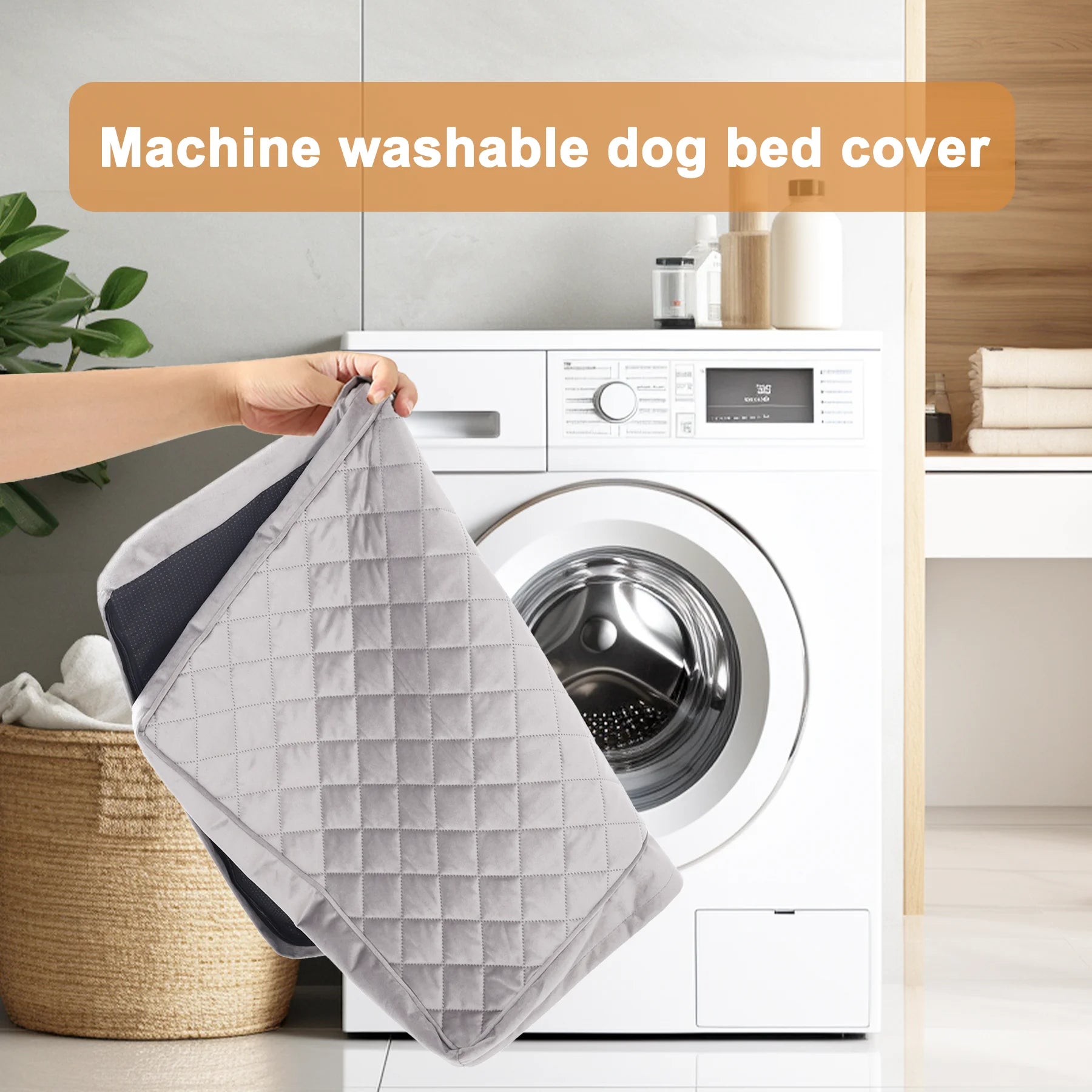 23" Waterproof Orthopedic Dog Bed for Small Dogs, Pet Crate Bed with Removable Washable Cover