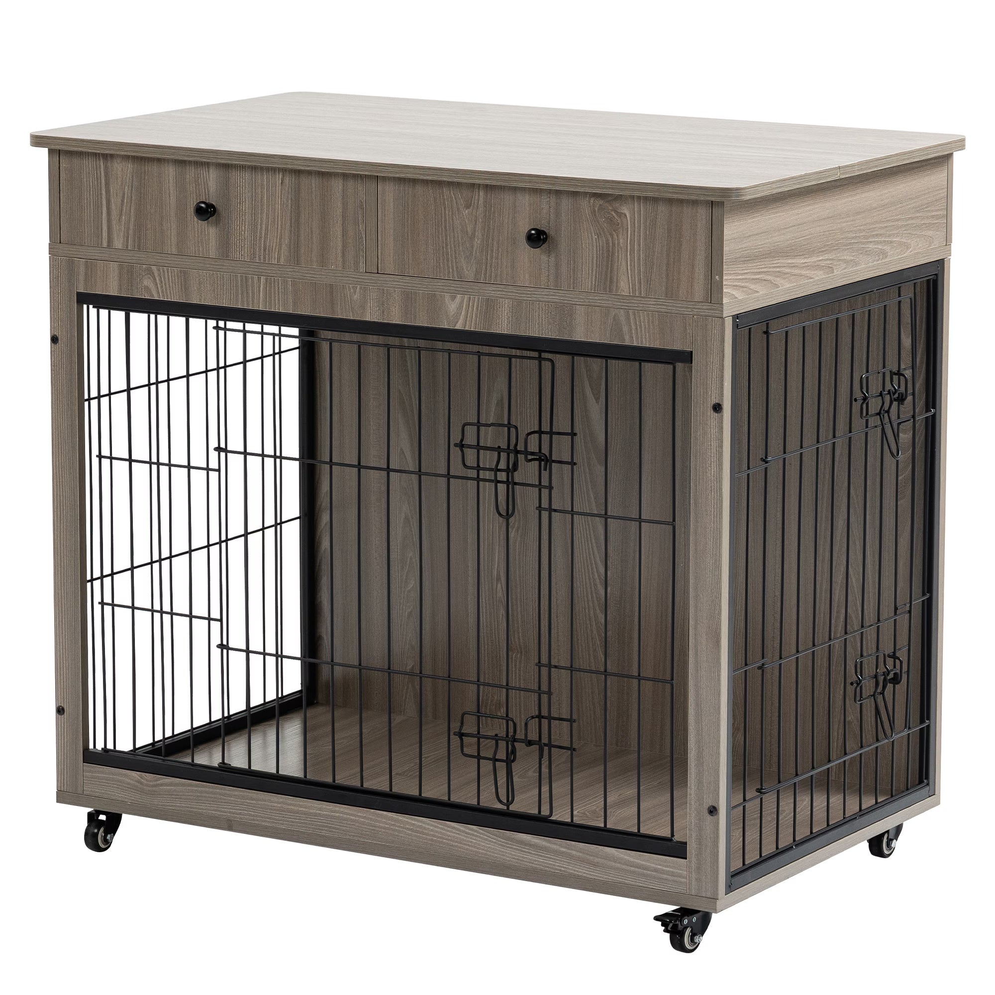 Decorative Dog Crate Furniture, Wooden Dog Crate End Table