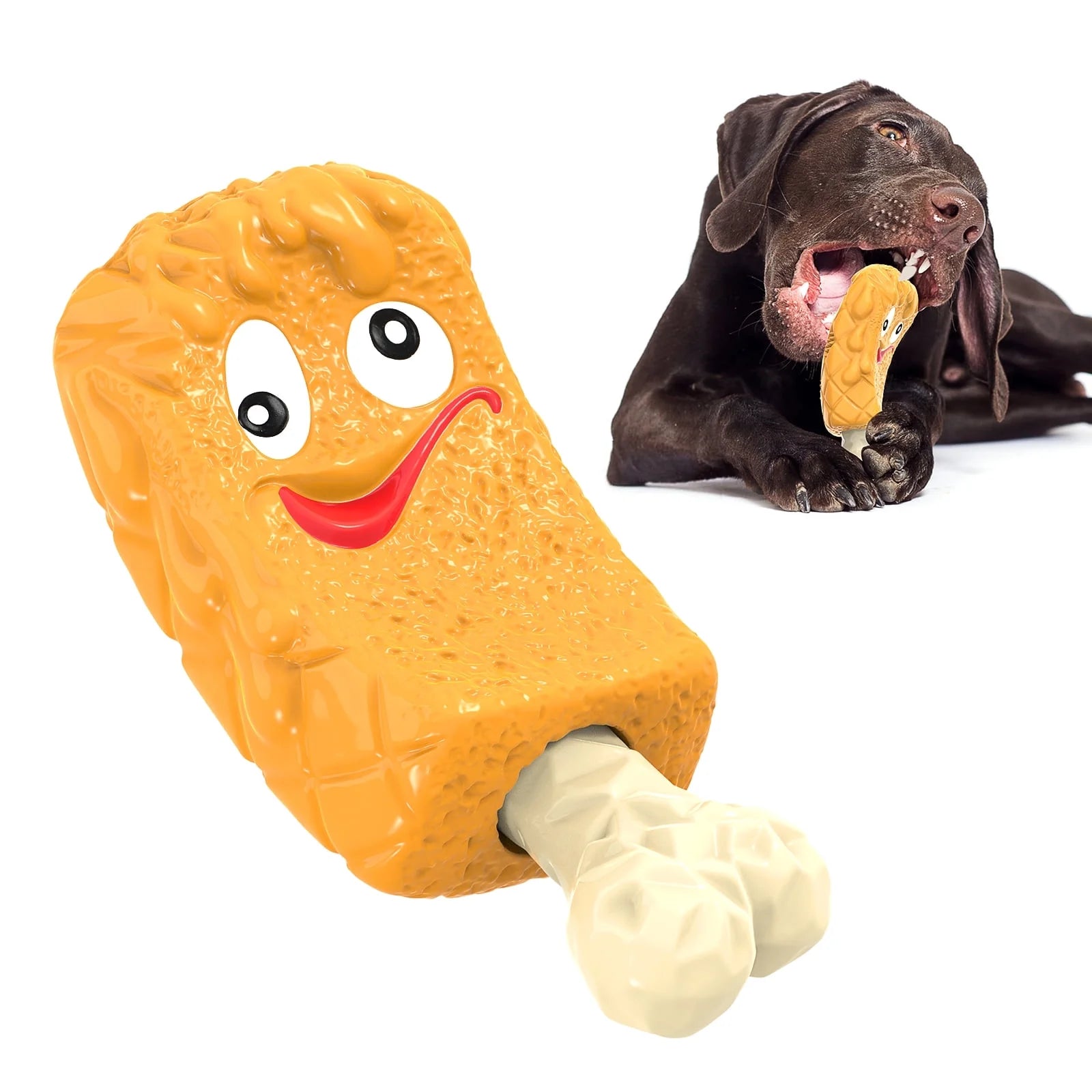 Dog Toys for Aggressive Chewers, Dog Chew Toys, Treat Dispensing Dog Puzzle Toys - Yellow