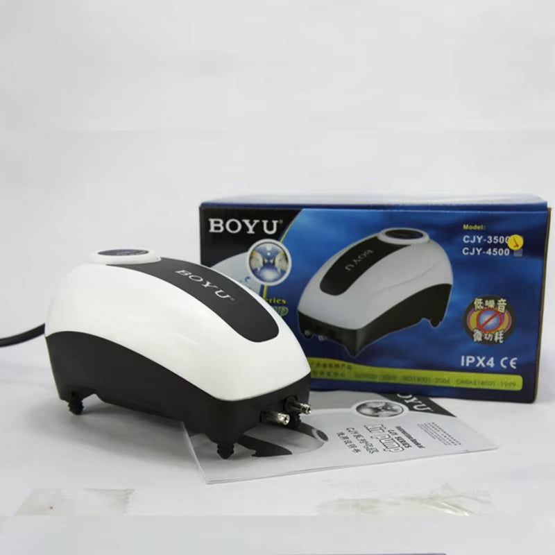 BOYU High Power Fish Tank Oxygen Air Pump Fish Aquarium Air Compressor Adjustable Air Flow Oxygen Pump for Fish 220V-240V