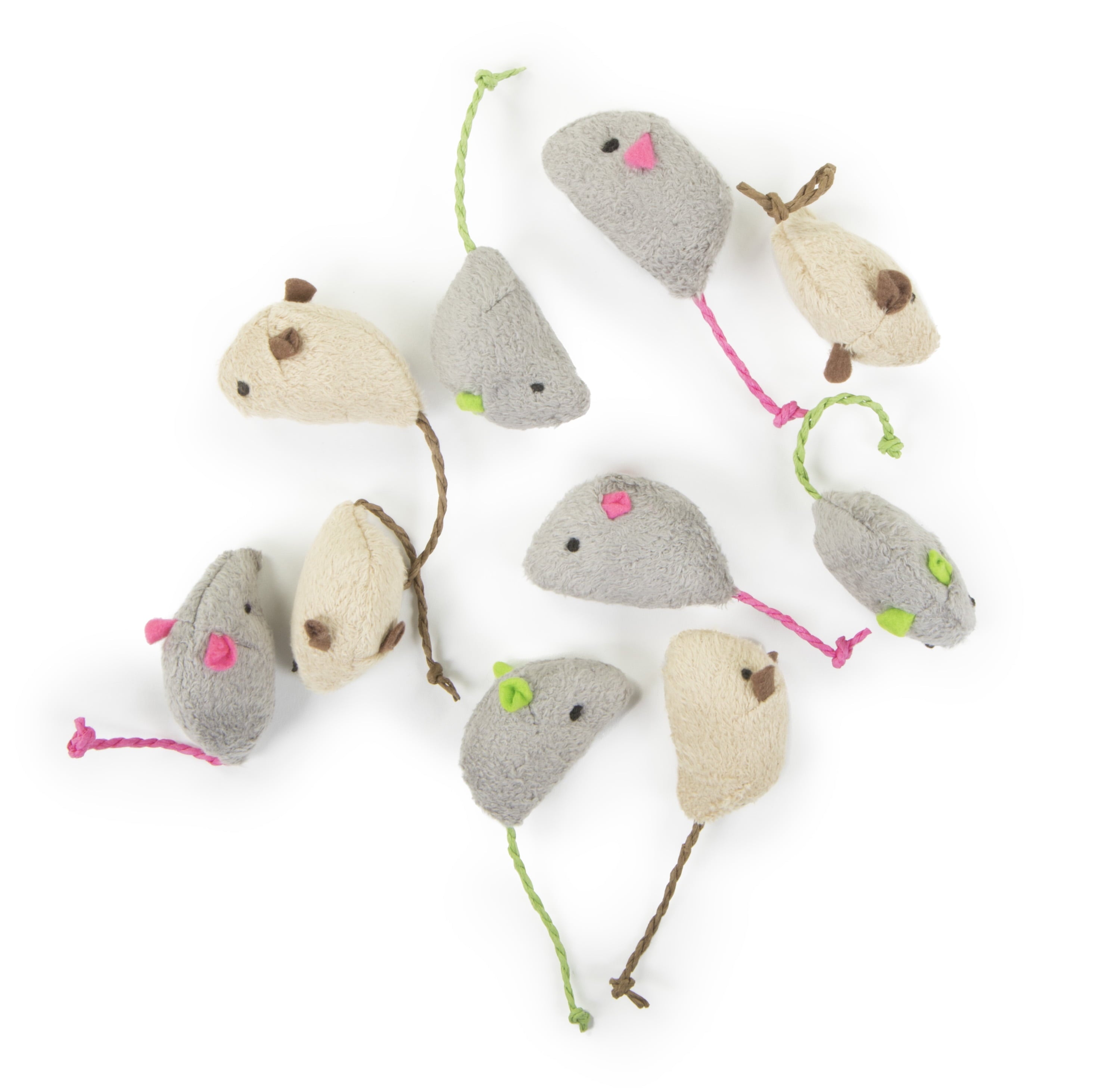 Skitter Critters Value Pack, Soft Plush Catnip Filled Mice Cat Toys, 10 Count