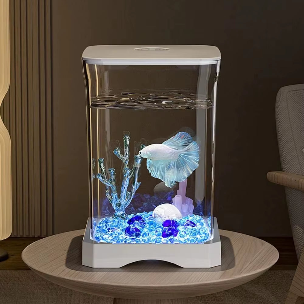 4K High-Definition Desktop Fish Tank Acrylic Fish Tank Detachable Transparency Small Tank Multipurpose Amphibian Feeding Box
