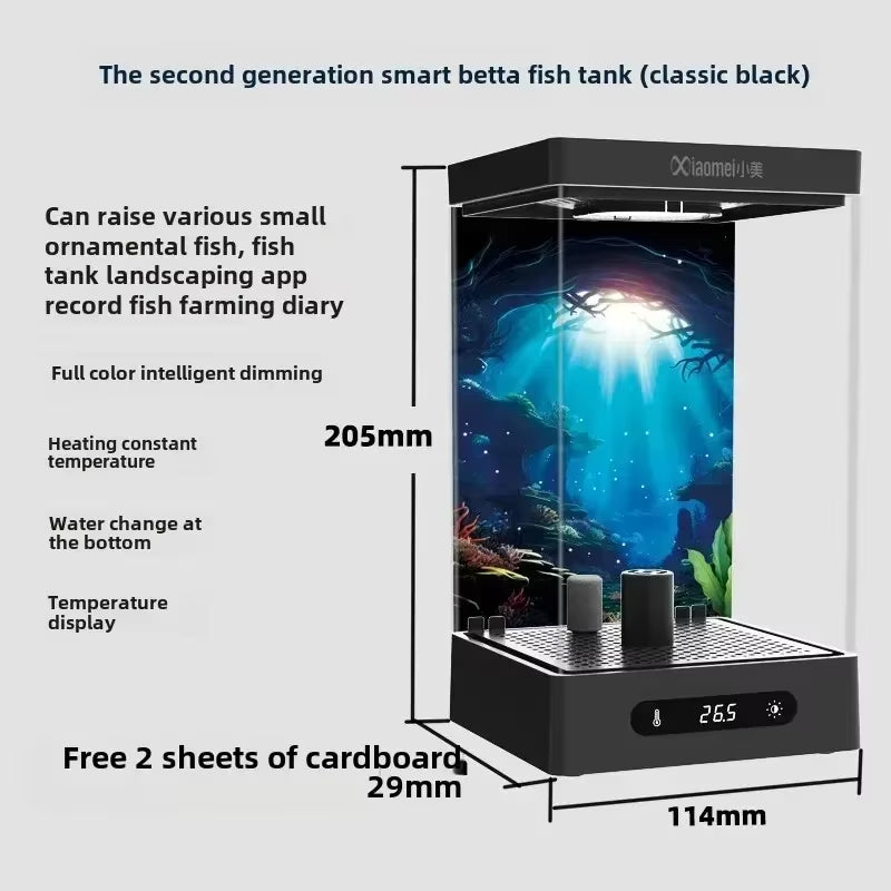 Smart Betta Dedicated Fish Tank Desktop Mini Small Ecological Self-Circulating Desk Aquarium Fish Tank