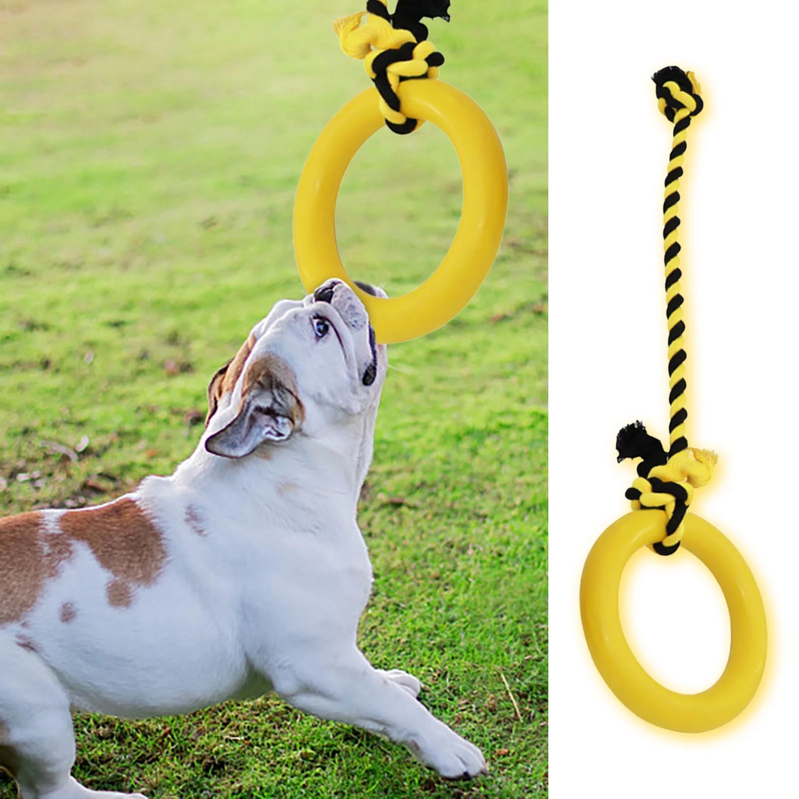 Dog Toys for Aggressive Chewers, Rubber Durable Tug of War Dog Toy, Dog Teeth Cleaning Toy, Dog Rope Toys for Medium and Large Dogs