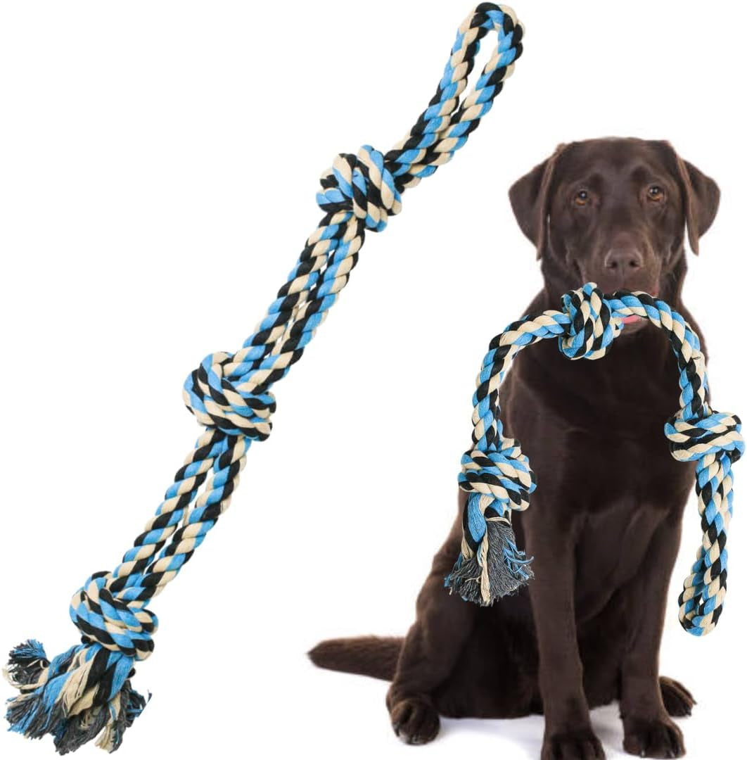 XL Dog Rope Toy for Aggressive Chewers - Dog Toy, Benefits Non-Profit Dog Rescue, Large Dog Toys, Durable Dog Toys for Aggressive Chewers, Nearly Indestructible Dog Toys for Aggressive Chewers, Blue