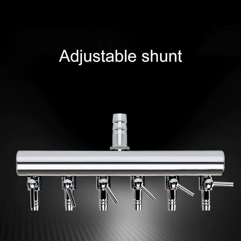 4/6/10 Ways Stainless Steel Air Flow Splitter Distributor Pump Valves for Aquarium