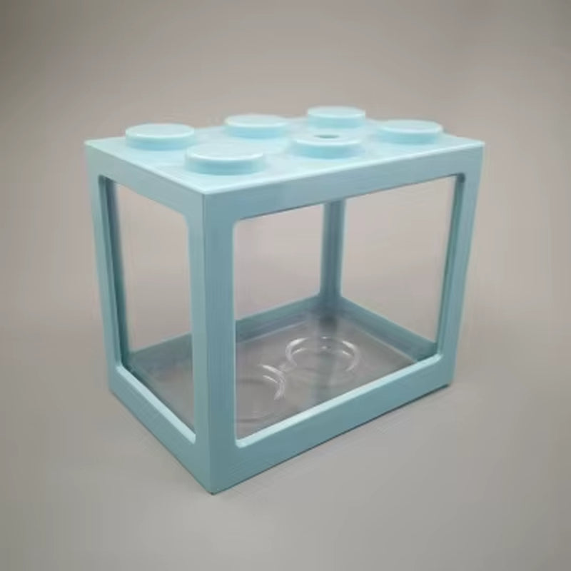 7 Color Mini Aquarium Betta Fishbowl Creative Combinable Ecological Small Fish Tank Crawler Box DIY Aquarium Micro Landscape