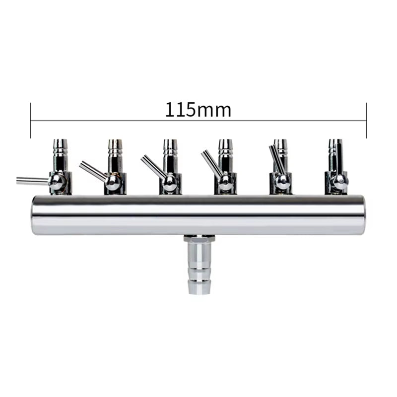 4/6/10 Ways Stainless Steel Air Flow Splitter Distributor Pump Valves for Aquarium