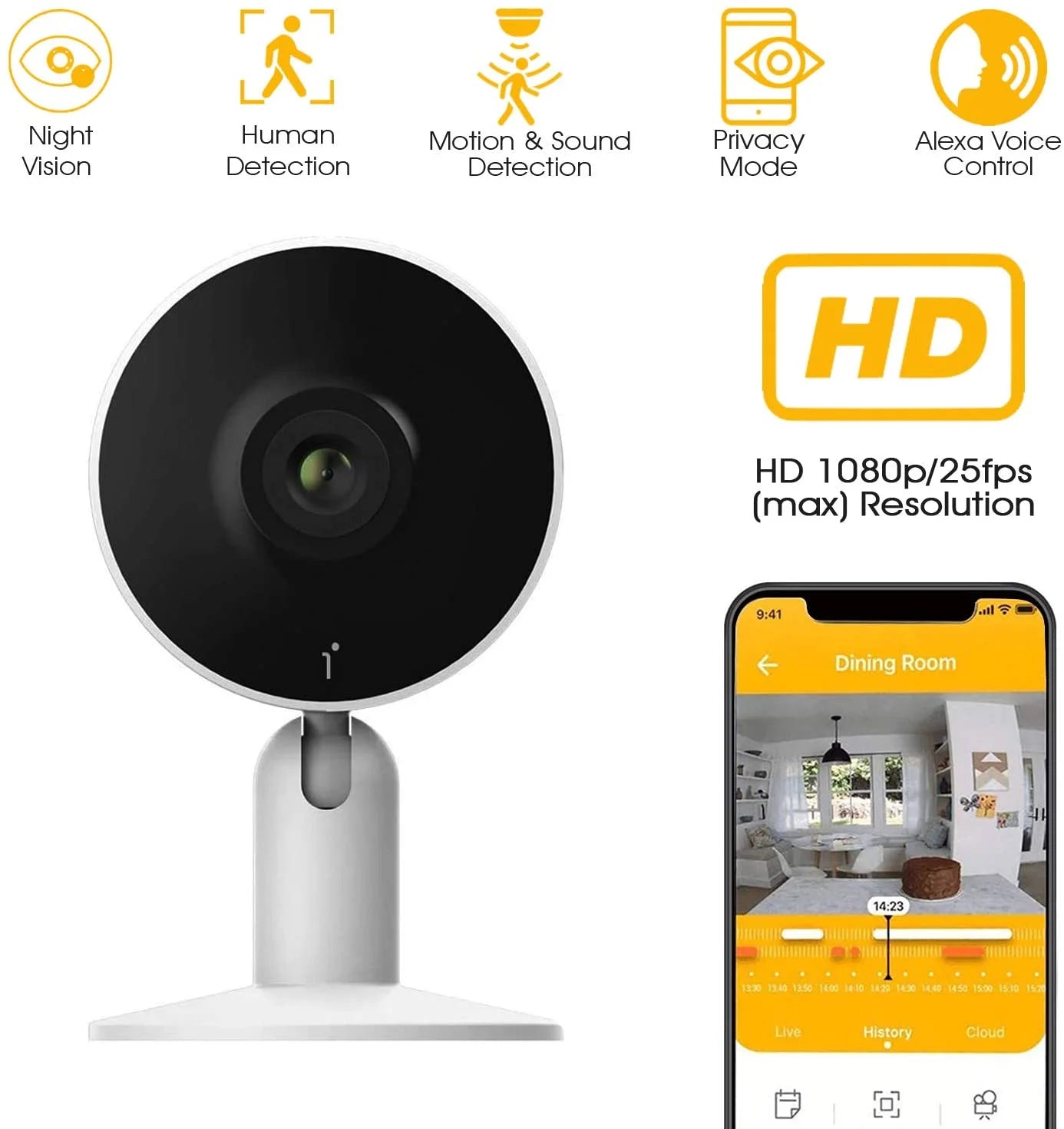 IN1 Indoor Home Security Camera , (2-Pack) Wifi and Phone APP 4MP 2.5K HD 2-Way Audio Night Vision Surveillance Camera