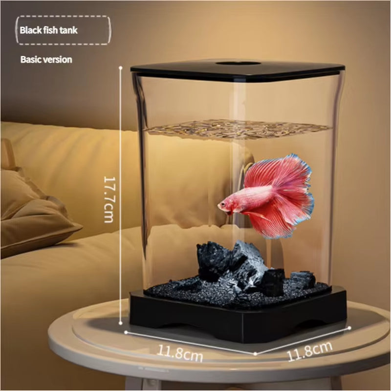 4K High-Definition Desktop Fish Tank Acrylic Fish Tank Detachable Transparency Small Tank Multipurpose Amphibian Feeding Box