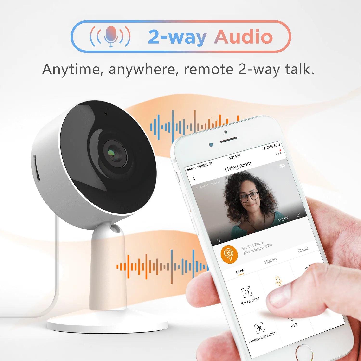 IN1 Indoor Home Security Camera , (2-Pack) Wifi and Phone APP 4MP 2.5K HD 2-Way Audio Night Vision Surveillance Camera