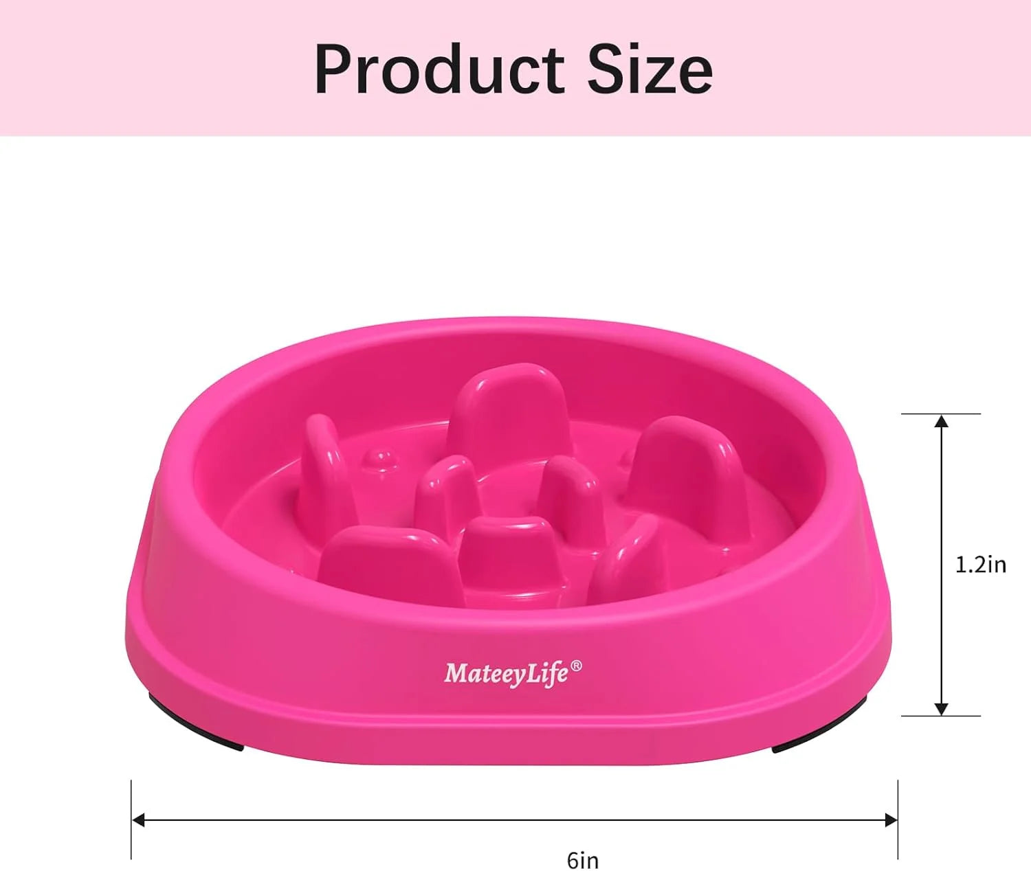 Slow Feeder Dog Bowls, Non Slip Cat Food Bowls, Bloat Stop Maze Pet Dishes, Interactive Feeder for Small Breeds 1 Cup Purple