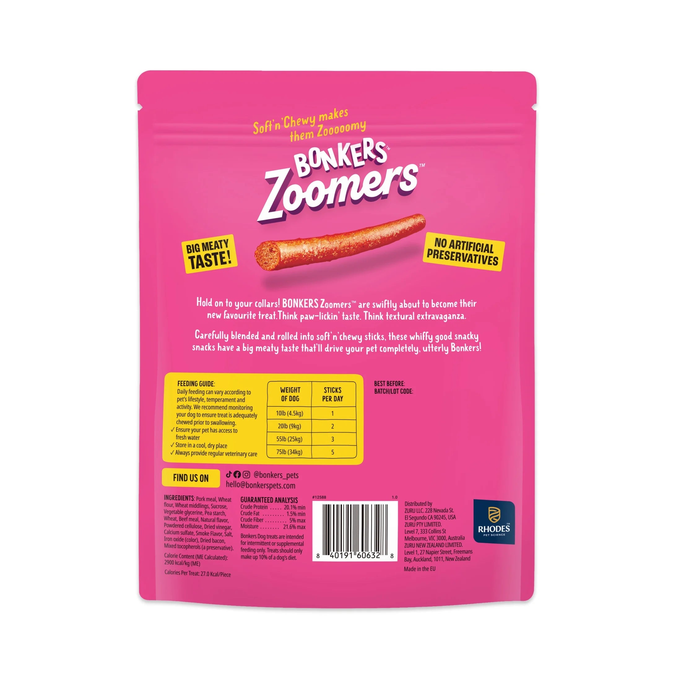 Zoomers Dog Treats, Smoky Bacon Flavor, Soft & Chewy Dog Snacks, Treats for Dogs, 22 Oz Bag