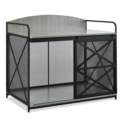 Heavy Duty Large Dog Crate Furniture For Large Medium Dog, Farmhouse Wooden Dog Kennel Indoor End Table