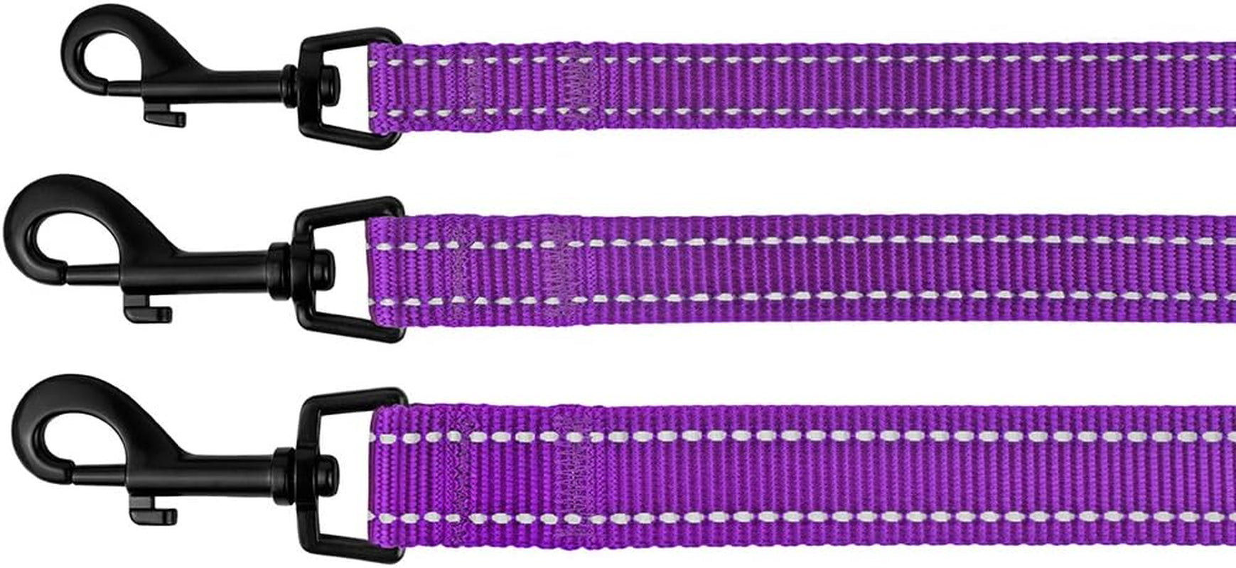 Nylon Dog Leash 5Ft for Daily Outdoor Walking Running Training Heavy Duty Reflective Pet Leashes for Large, Medium & Small Dogs (M, Purple)