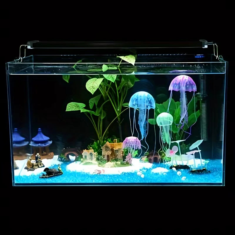 3/5Pcs Luminous Silicone Jellyfish Used for Aquarium, Artificial Luminous Fish Tank Decoration, Used for Aquatic Decoration