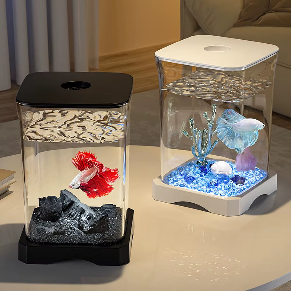 4K High-Definition Desktop Fish Tank Acrylic Fish Tank Detachable Transparency Small Tank Multipurpose Amphibian Feeding Box