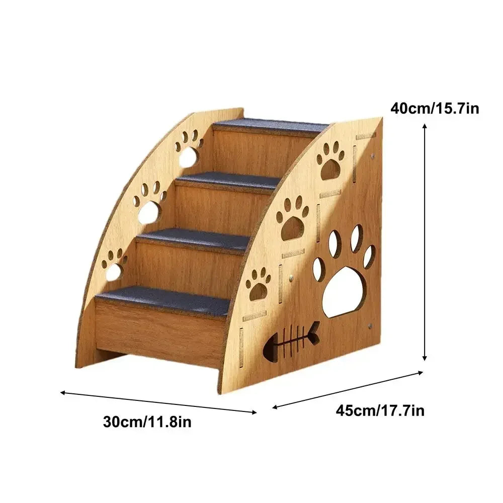 Pet Stairs for Bed Dog Steps Pet Stairs Dog Ramp High Bed Climbing Dog Bed Steps Non-Slip Wooden Dog Stairs For
