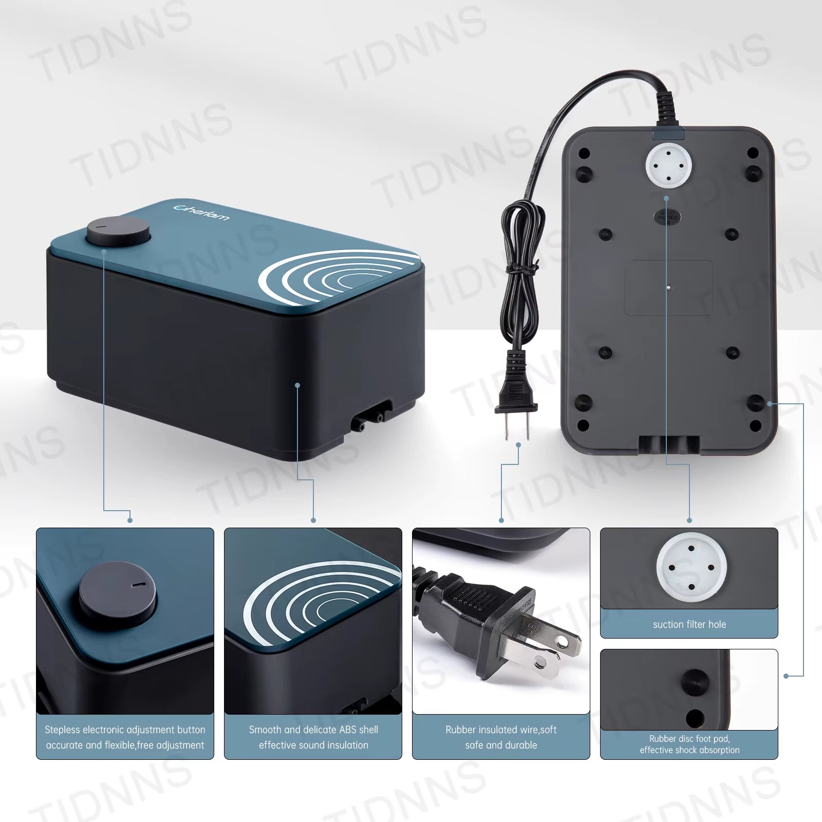 Silent Aquarium Oxygen Air Pump with Check Valve Fish Tank Double Outlet Large Oxygenator Aquarium Air Compressor Aerator 220V8W