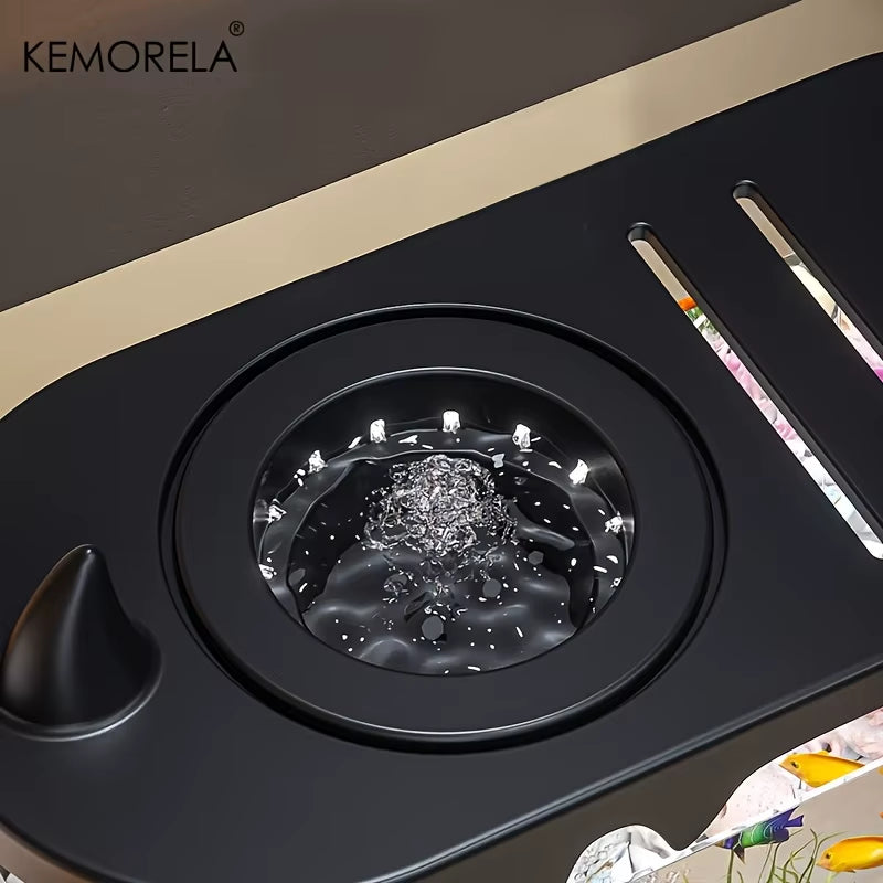 KEMORELA Small Fish Tank Desktop Fish Tank Home Use High Definition Transparent Water-Free Filter Integrated Suitable Small Fish
