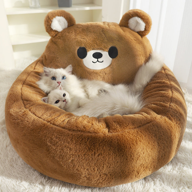 Adorable Cat or Dog Bed for Indoor Use with Detachable, Machine-Washable Cushions