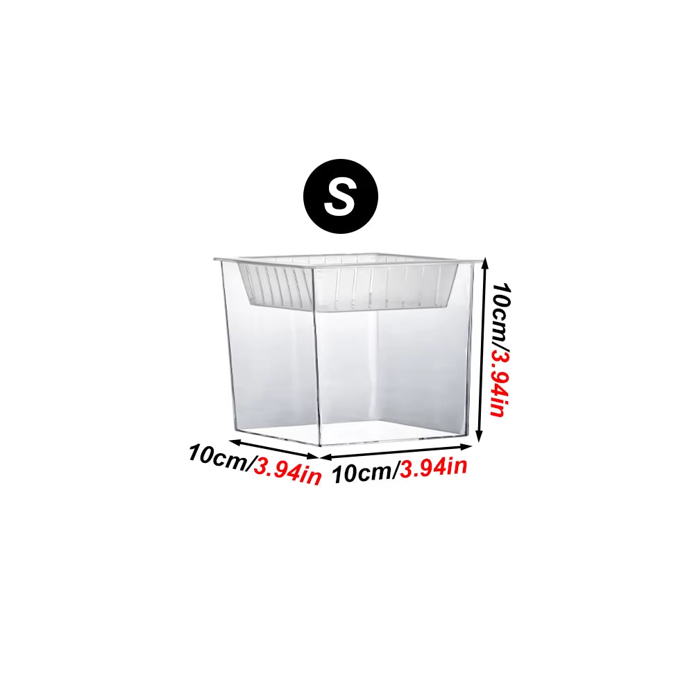 Desktop Aquarium Square Fish Bowl with Plant Holder Mini Eco Fish Tank Table Aquascaping Set for Office Home Decor Hydroponics