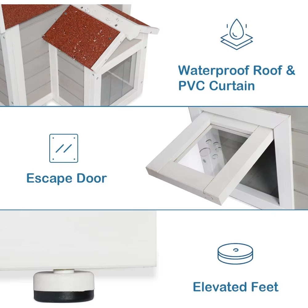 House for Cats Bed Cat House Outdoor for Winter Cat Enclosure Weatherproof for Feral Cats with Openable Roof Pet Products Kennel