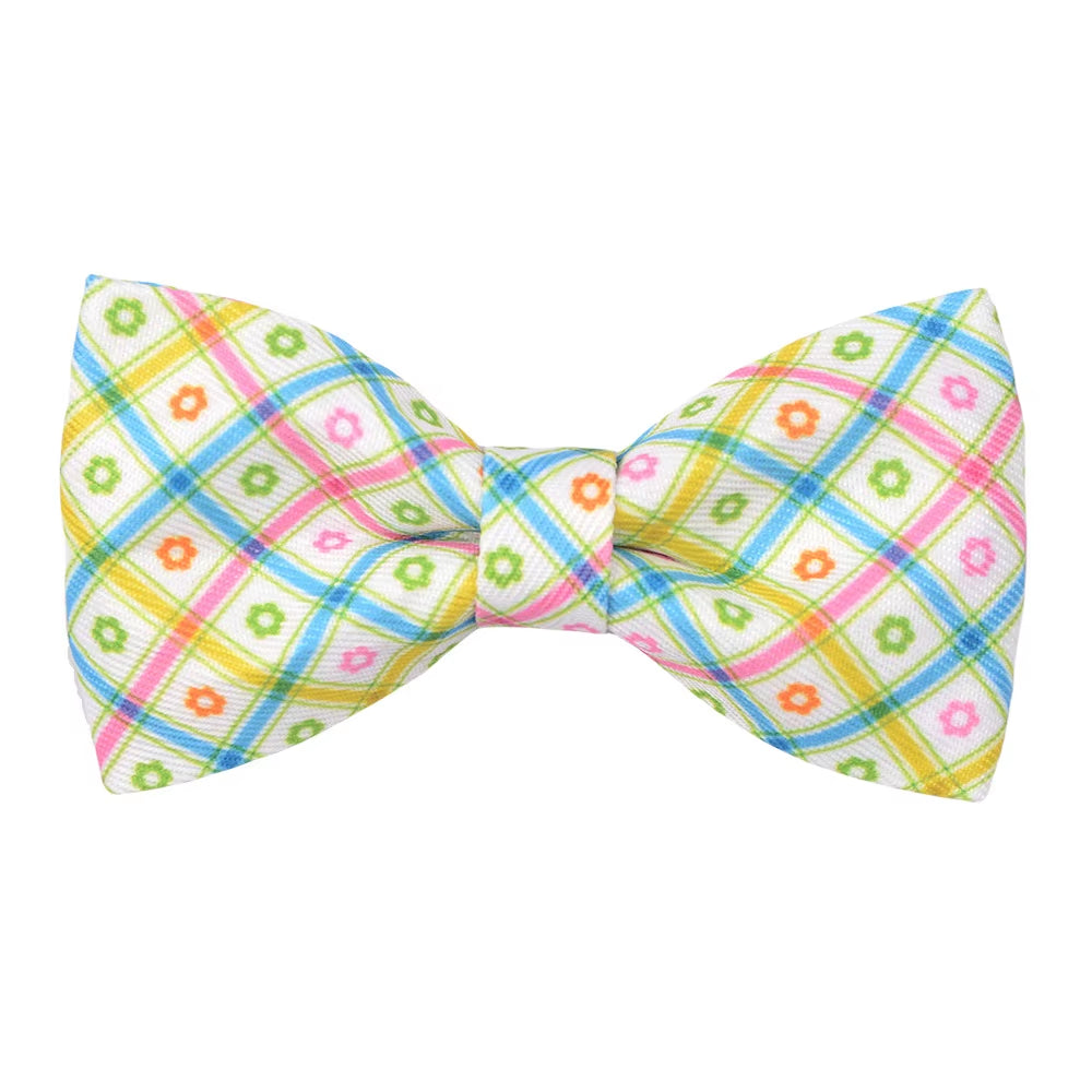 50/100Pcs Spring Plaid Style Dog Bowtie Removable Dog Bows Dog Collar Accessories Pets Grooming Accessories Dog Supplies