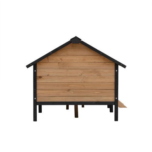 Outdoor Large Cabin Style Wooden Kennel With a Porch, Small, Medium Size Dogs