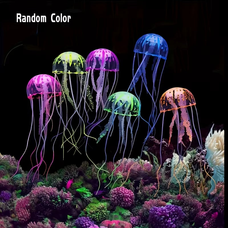3/5Pcs Luminous Silicone Jellyfish Used for Aquarium, Artificial Luminous Fish Tank Decoration, Used for Aquatic Decoration