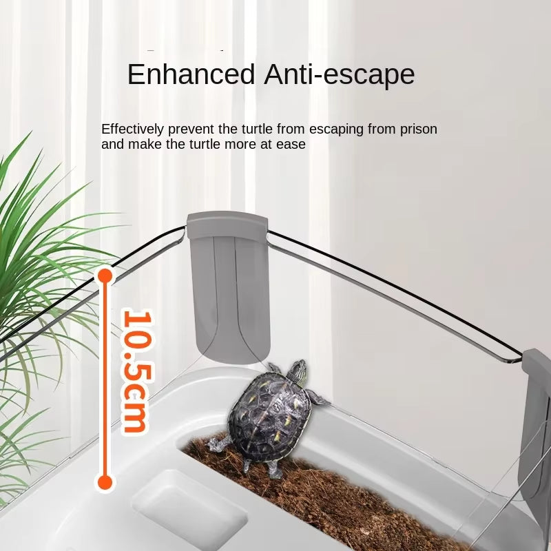 Plastic Transparency Turtle Tank House with Areas to Breed Feed Swim Bask Indoor Enclosure Water Turtles Cage Reptile Habitat