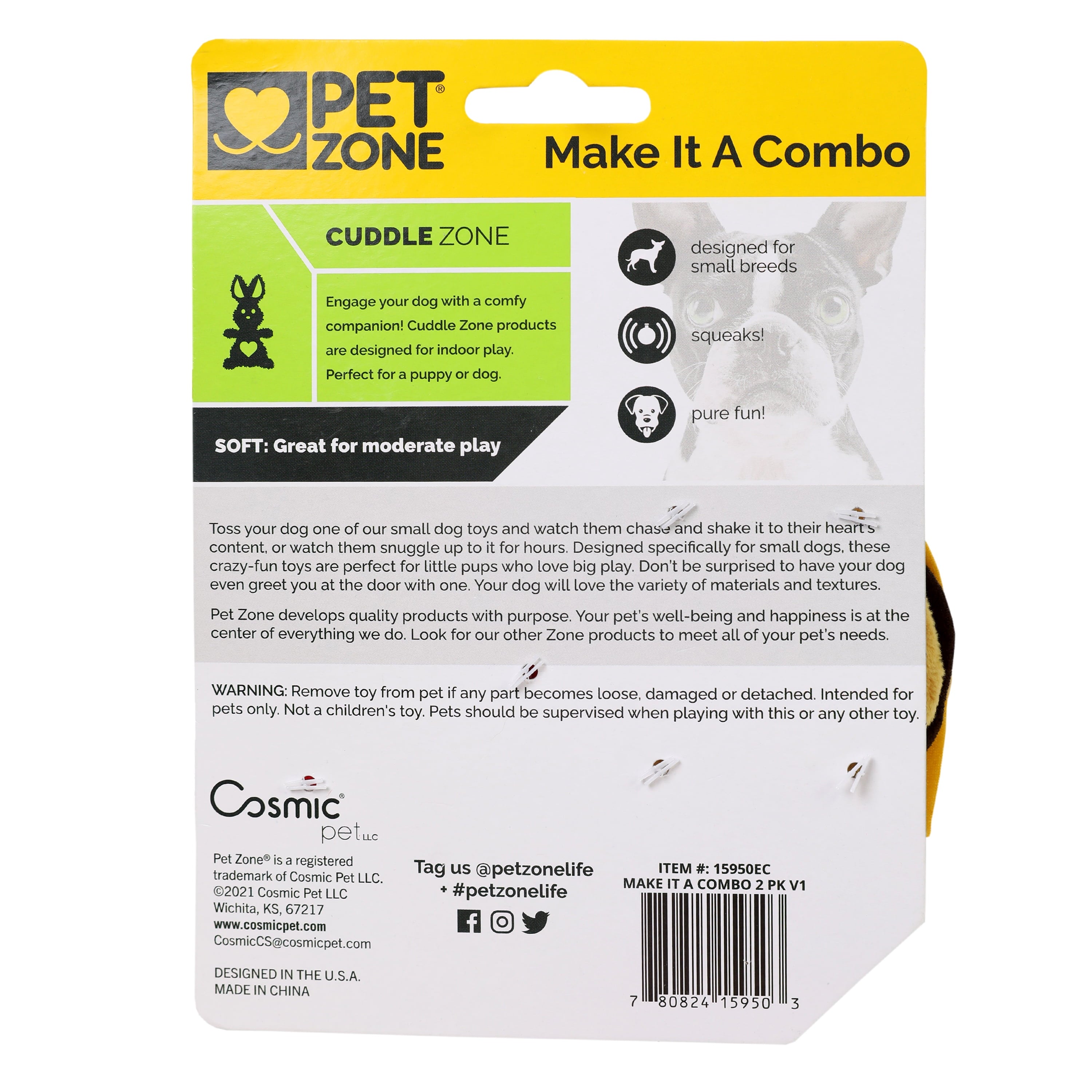 Happy Meal Plush Squeaky Dog Toys for Small Dogs, 2 Pack