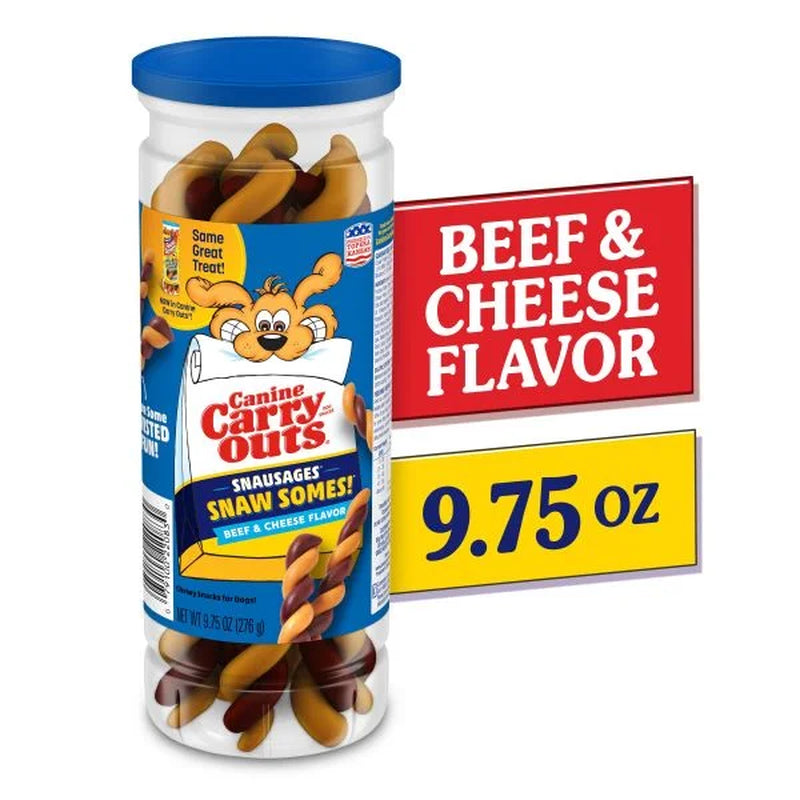 Snausages Snaw Somes! Chewy Dog Treats, Beef & Cheese Flavor, 9.75 Ounces