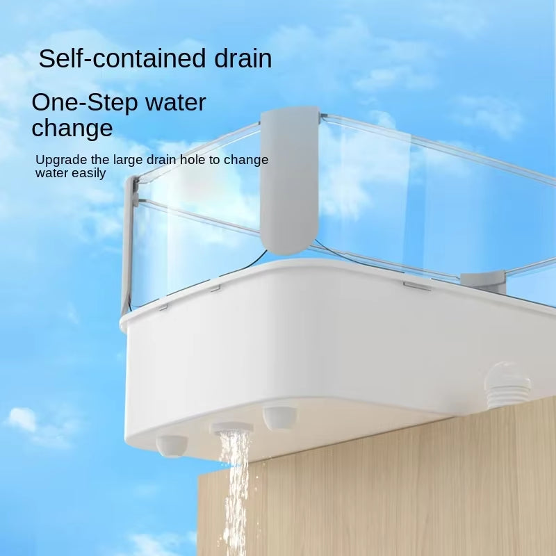 Plastic Transparency Turtle Tank House with Areas to Breed Feed Swim Bask Indoor Enclosure Water Turtles Cage Reptile Habitat