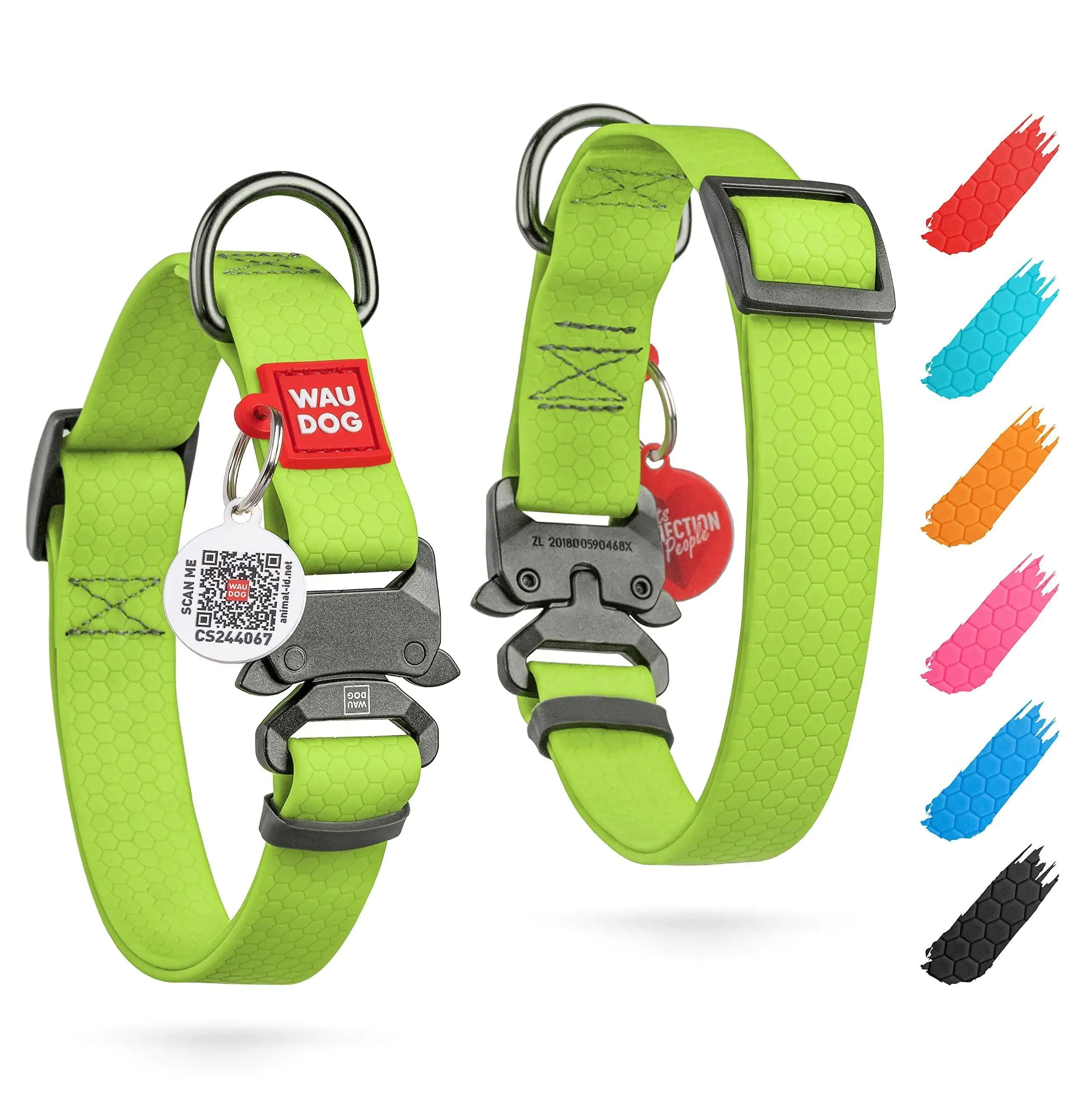 Green Waterproof Dog Collar Adjustable Dog Collar for Medium Dog 1016 inch Neck