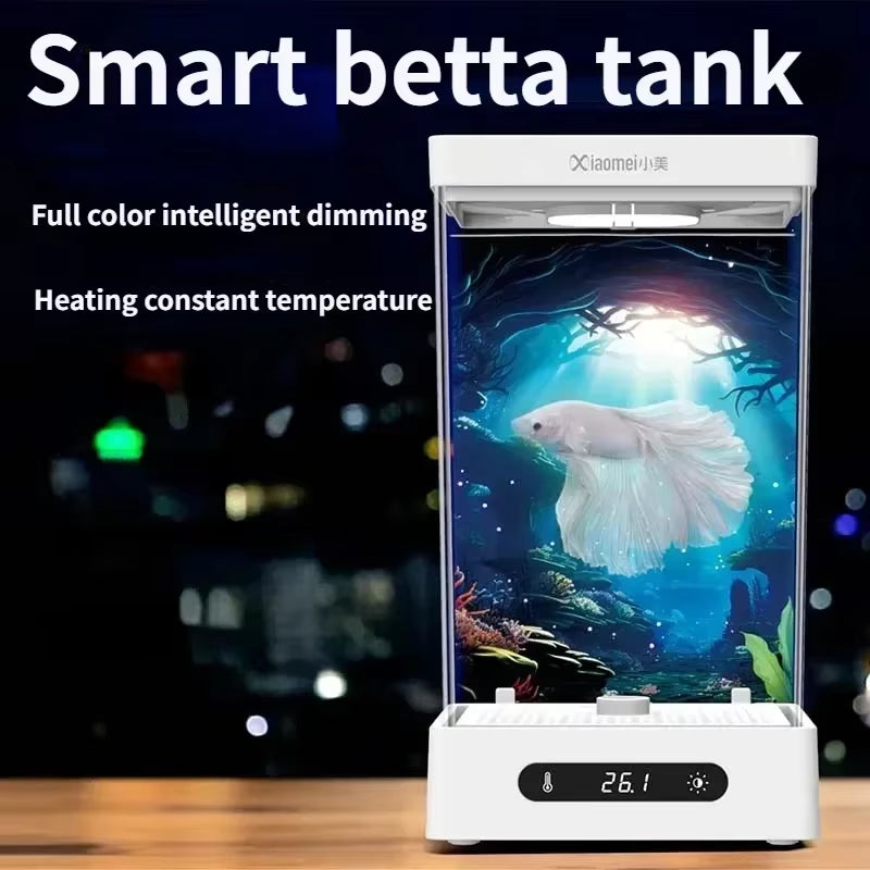 Smart Betta Dedicated Fish Tank Desktop Mini Small Ecological Self-Circulating Desk Aquarium Fish Tank