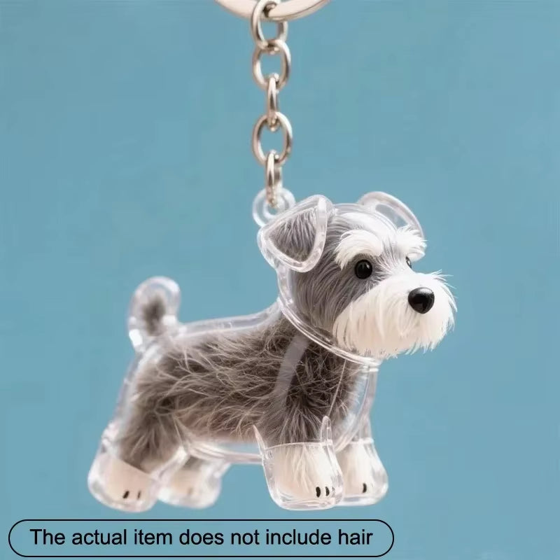 Dogs Hair Storage Pendant Cute Keychain Bag Pendant Couple Car Key Chains Jewelry Souvenir Collection Gift Decor Dog Accessories