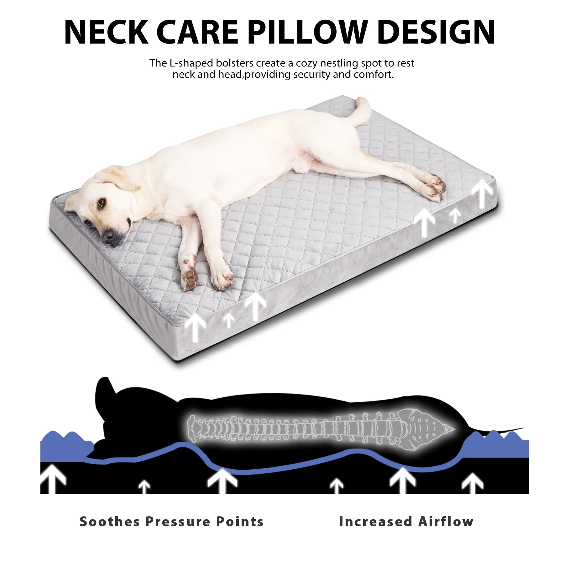 23" Waterproof Orthopedic Dog Bed for Small Dogs, Pet Crate Bed with Removable Washable Cover