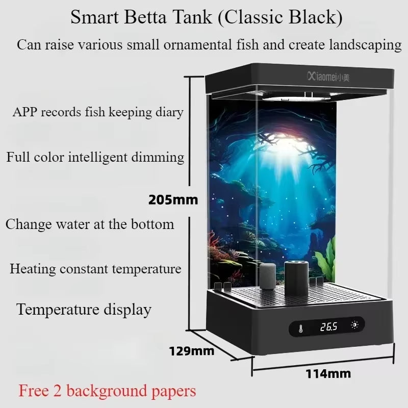 Smart Betta Dedicated Fish Tank Desktop Mini Small Ecological Self-Circulating Desk Aquarium Fish Tank
