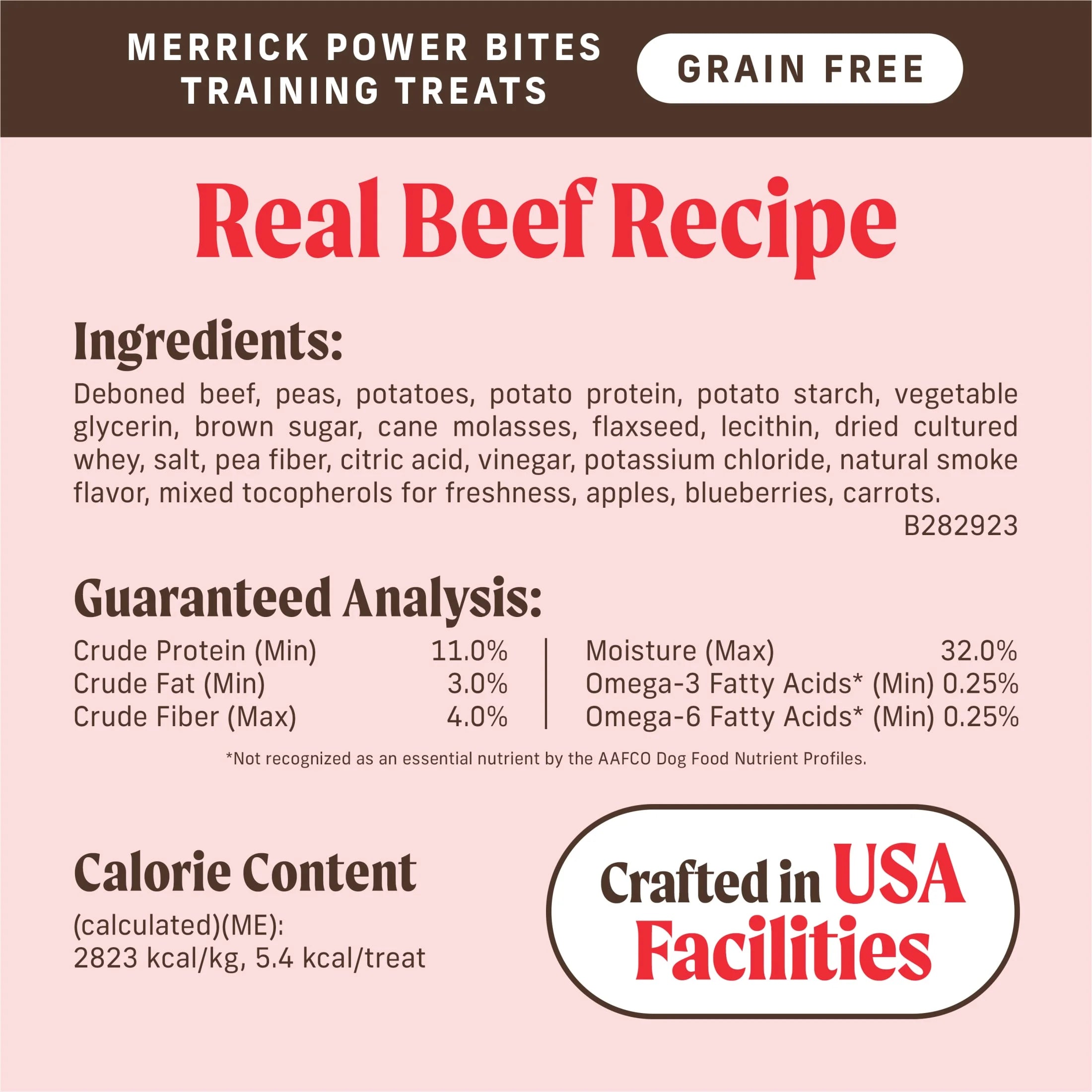 Power Bites Natural Soft and Chewy Real Meat Dog Treats, Grain Free Snack with Real Beef Recipe, 6 Oz. Bag