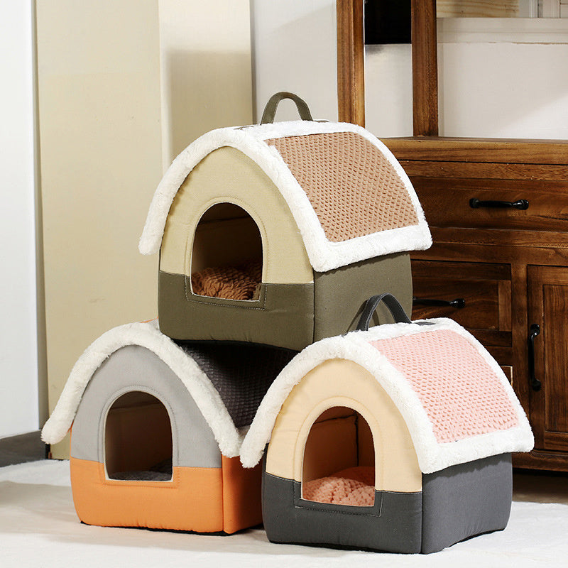 Foldable Dog House Kennel Bed Mat For Small And Medium Dogs, Cats