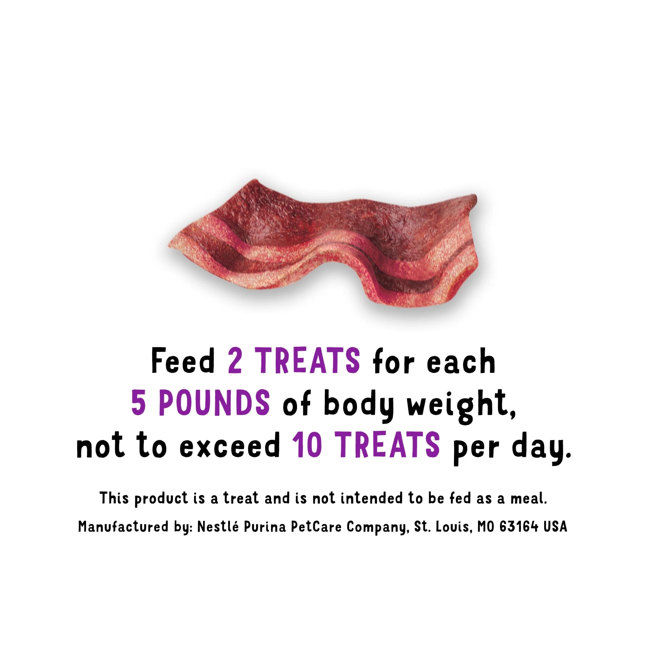 Purina  Strips Small Dog Treats Fun Size Original with Bacon Flavor Tender Chews, 6 Oz Pouch