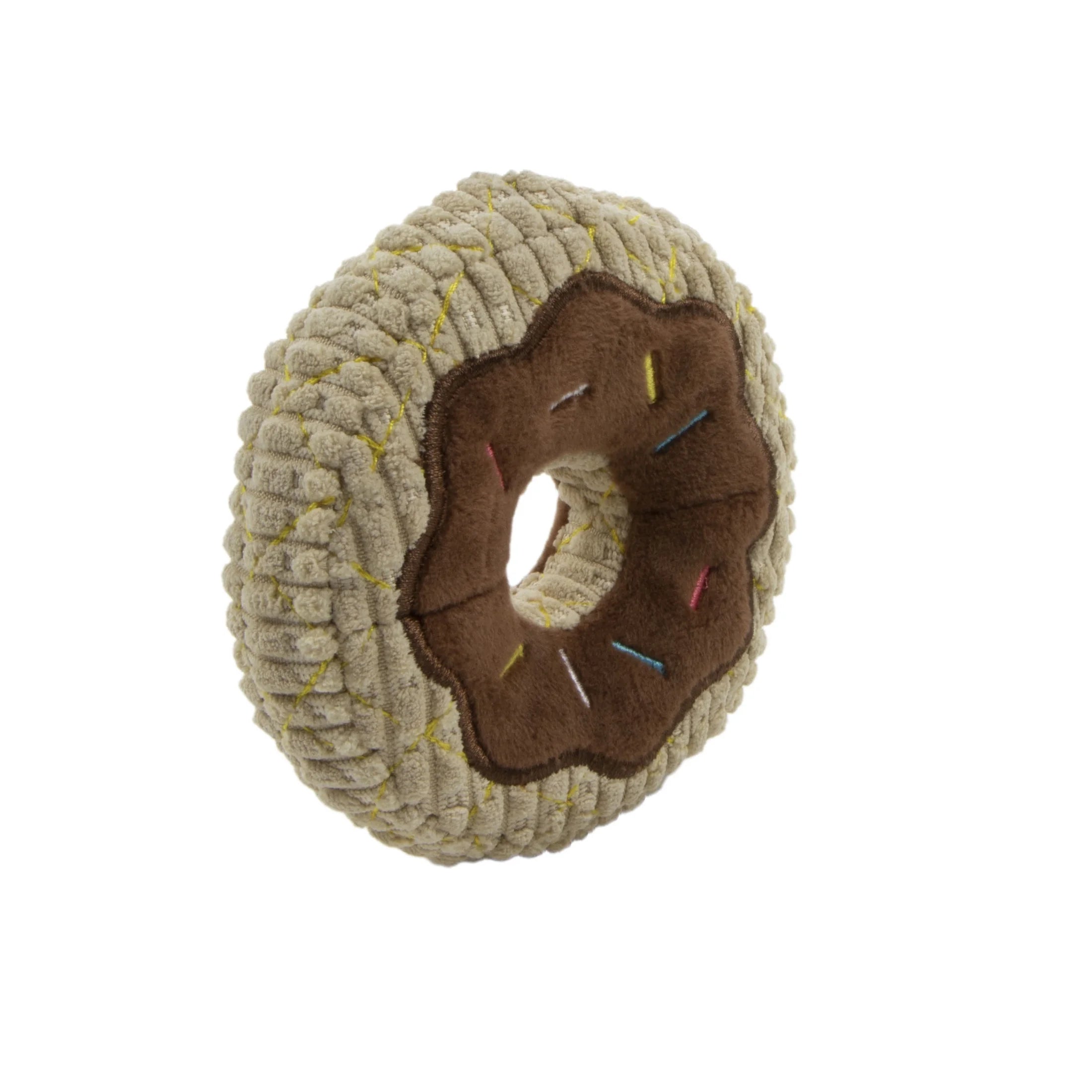 Donut Squeaky Plush Chew Guard Dog Toy, Small