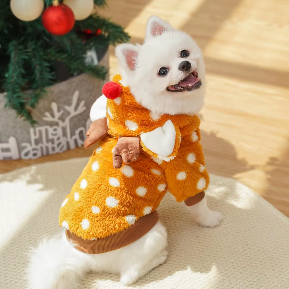 1Pc Cute Christmas Reindeer Pet Clothing Is a Must-Have Item for Small Cats and Dogs during Christmas