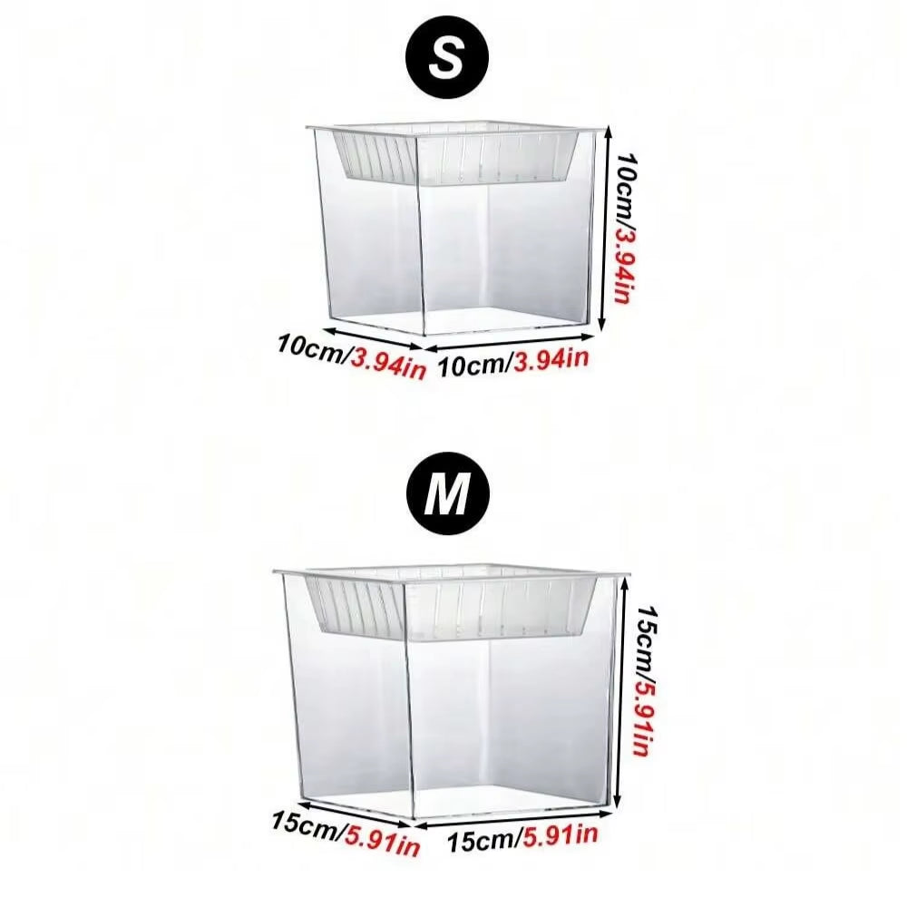 Desktop Aquarium Square Fish Bowl with Plant Holder Mini Eco Fish Tank Table Aquascaping Set for Office Home Decor Hydroponics