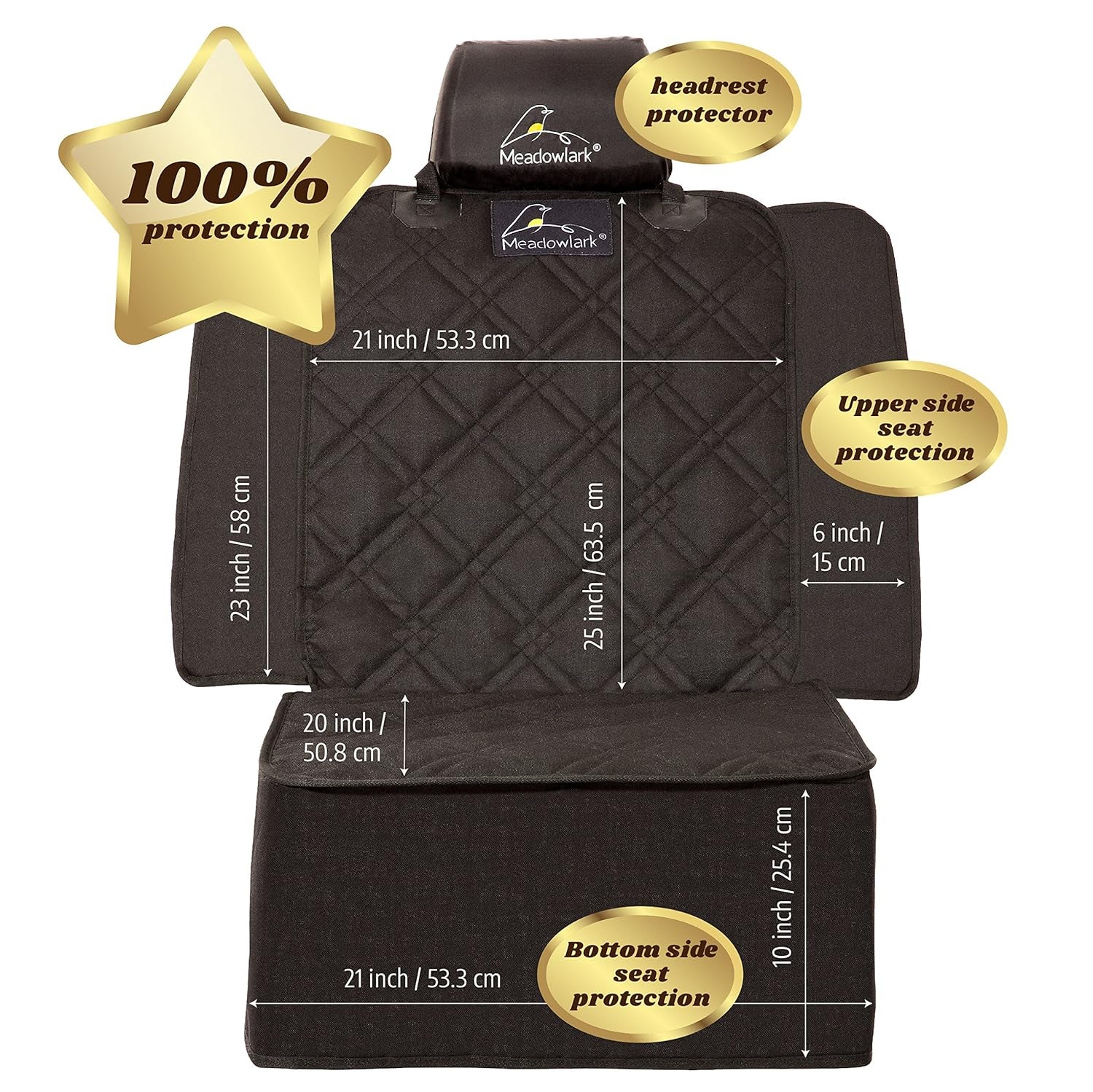 Dog Car Seat Cover Front Seat Cover Waterproof Scratch Proof Car Seat Covers for Dogs Car Seat Protector for Dogs for Trucks Cars & Suvs W/Free Seat Belt & Headrest Cover – 45 X 21 in Black