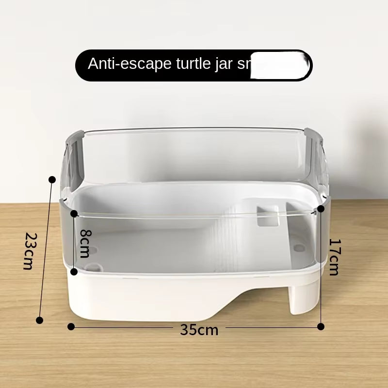 Plastic Transparency Turtle Tank House with Areas to Breed Feed Swim Bask Indoor Enclosure Water Turtles Cage Reptile Habitat