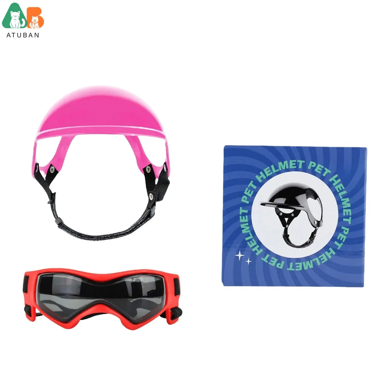 Dog Sunglasses Pet Helmet Set with Dog Goggles,Dust Wind UV Protection Dog Glasses Dog Helmet and Goggles Dog Motorcycle Helmet