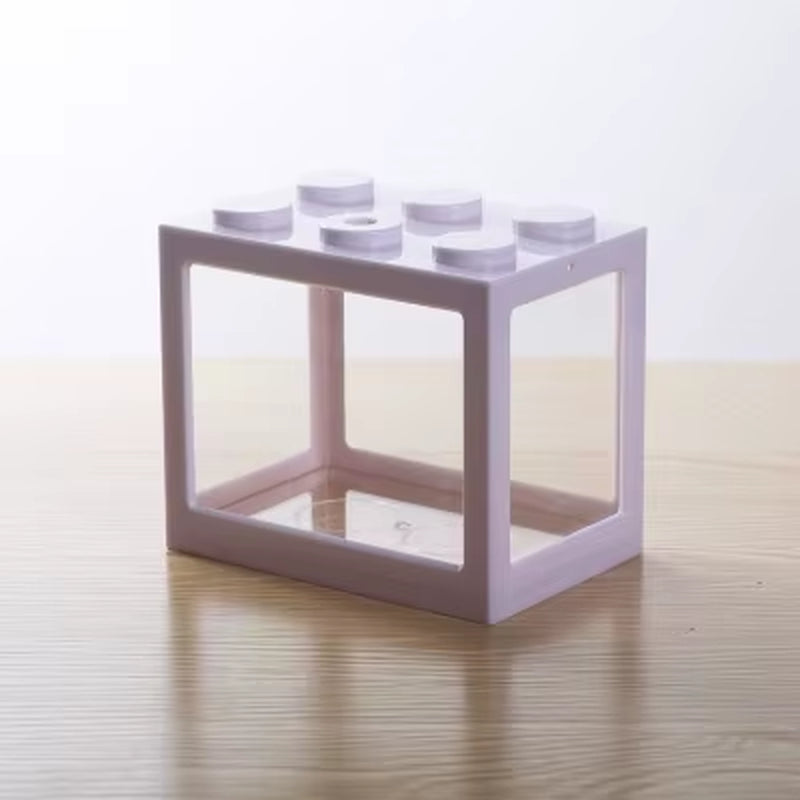 7 Color Mini Aquarium Betta Fishbowl Creative Combinable Ecological Small Fish Tank Crawler Box DIY Aquarium Micro Landscape